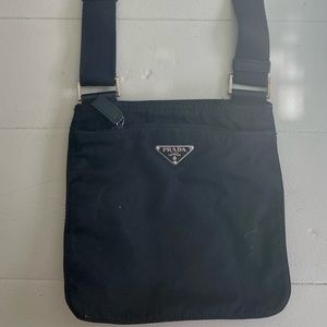 PRADA Front Pocket Tessuto small adjustable crossbody messenger nylon purse